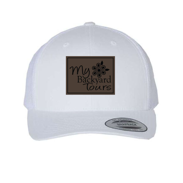 Yupoong Faux Leather Patched Retro Trucker Cap Thumbnail