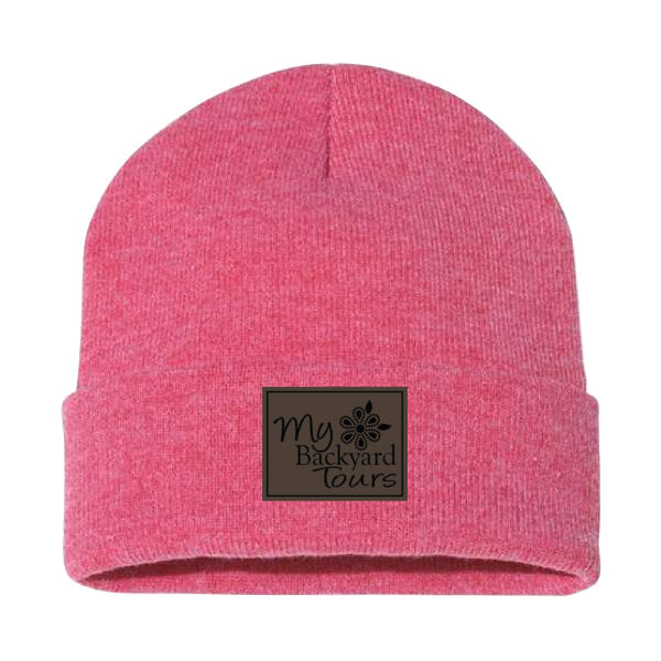 Sportsman Faux Leather Patched Cuffed Beanie Thumbnail